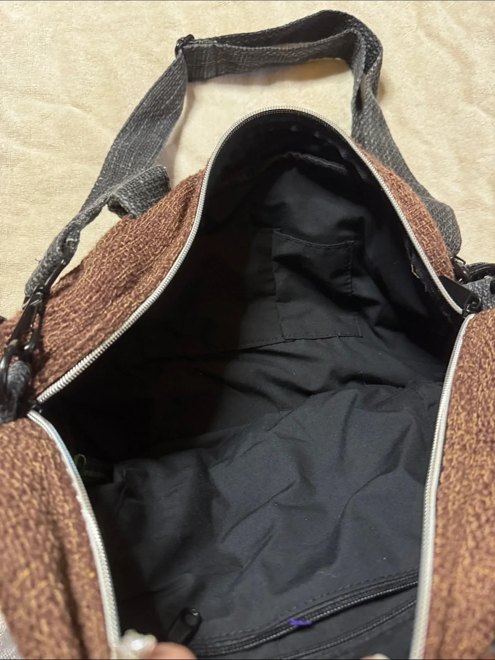 Brown & Black Crossbody Messenger